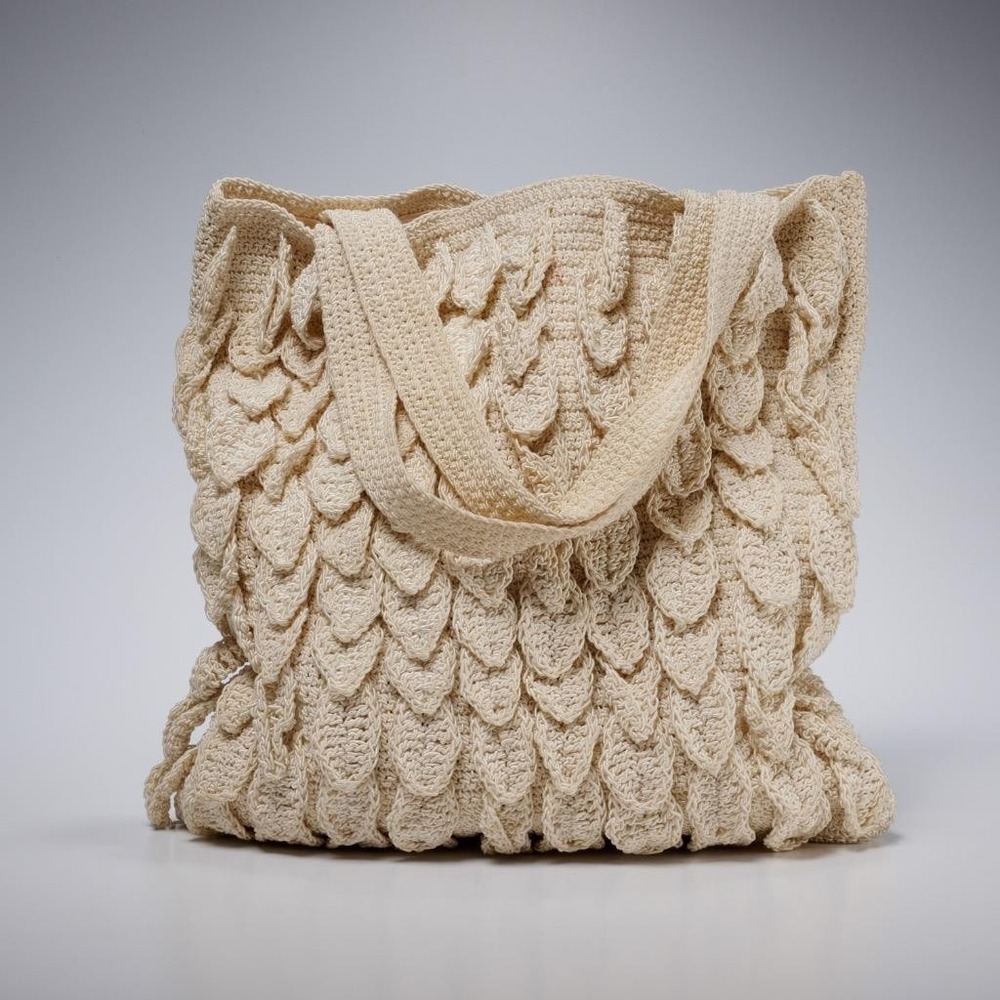 Vintage Lorenza Gandaglia Hand Crocheted Tote Bag, "Dream," Handmade in Italy